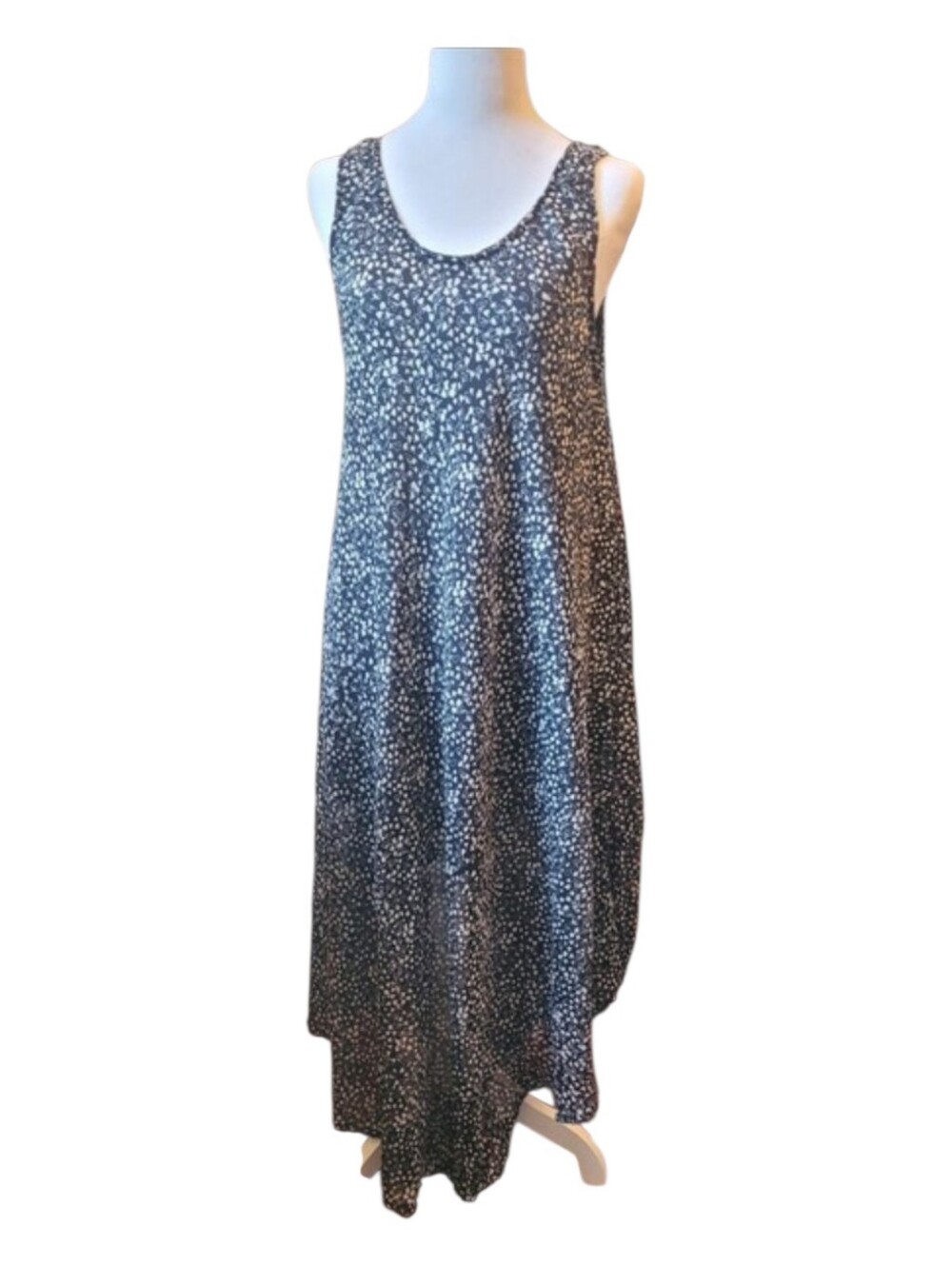 🥳4/$25!🥳 Black and White Printed Scoop-Neck Maxi Dress